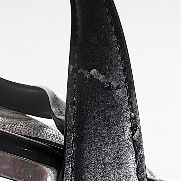 Diane von Furstenberg 440 Breakaway Black White Embossed Leather Satchel - Picture 11 of 15